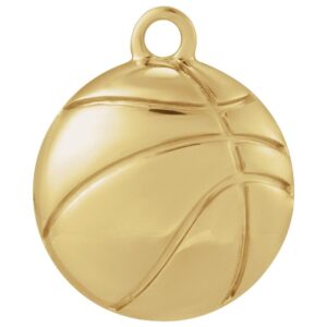 Gold Basketball Charm